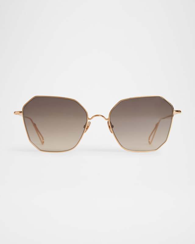 Marceline Metal & Nylon Square Sunglasses